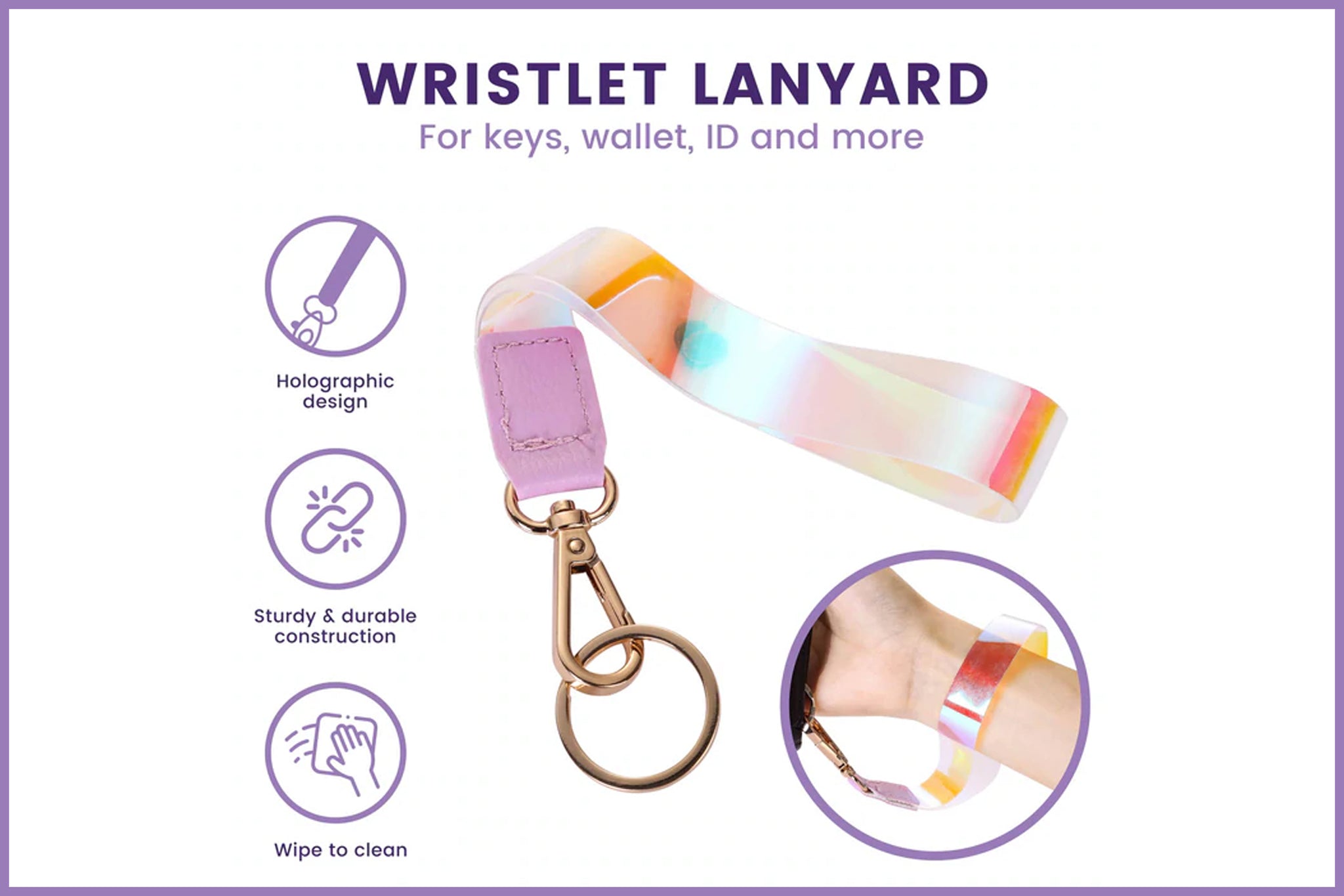1pc Leopard Wristlet Lanyard, Cute Nylon Wrist Lanyard with Keyring for  Women,Girls,Wristlet Strap for Wallet,ID Card Holder.